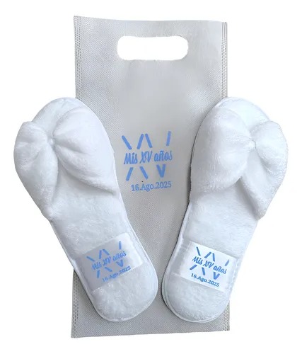 Pantuflas peluche blanco, boda